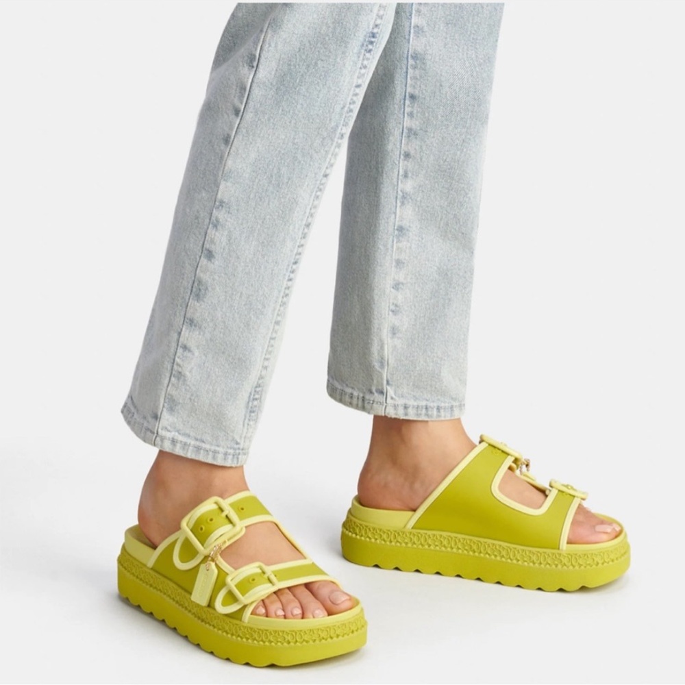 Coach Lucy Platform Slide Sandal Key Lime SZ 10 New with box